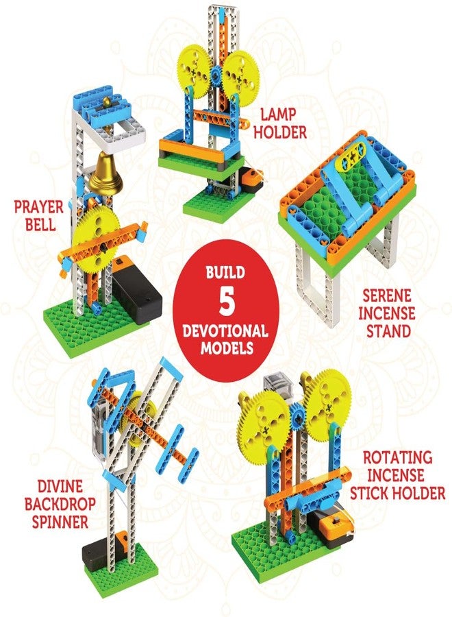 Blix Aarti Construction Set: Motorized STEM Toy with 75+ Pieces - Build 5 Devotional Models for Kids 8+ - Image 2